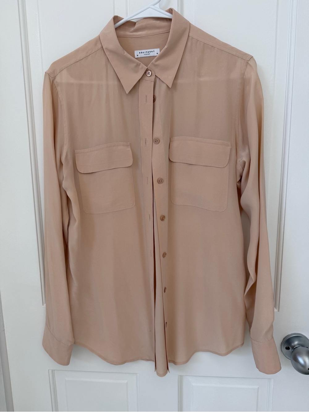 Equipment Silk Button-Up Blouse in Blush